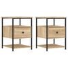 vidaXL sengeborde 2 stk. 40x42x56 cm konstrueret tr&aelig; sonoma-eg