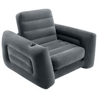 Intex oppustelig stol med udtræk 117x224x66 cm mørkegrå