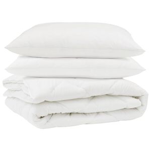 vidaXL Dyne med pude 3 pcs Hvid Mikrofiber