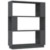 vidaXL bogreol/rumdeler 80x25x101 cm massivt fyrretr&aelig; gr&aring;