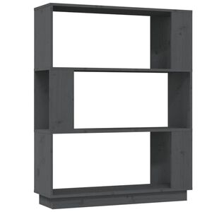 vidaXL bogreol/rumdeler 80x25x101 cm massivt fyrretr&aelig; gr&aring;