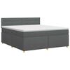 vidaXL Boxmadras med topmadras M&oslash;rkegr&aring; 160 x 200 cm Stof