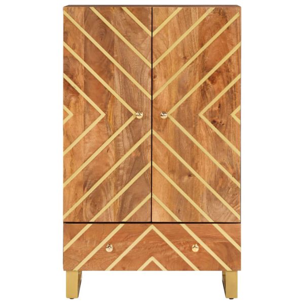 vidaXL skab 60x33,5x100 cm massivt mangotr&aelig; brun og sort