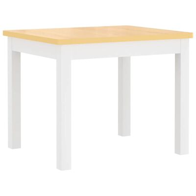 vidaXL bord- og stolesæt til børn 3 dele MDF hvid og beige