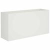 vidaXL Have Blomsterkrukke Hvid 100 x 30 x 50 cm Koldvalset st&aring;l