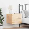 vidaXL Sengebord med skuffe Brun 39 x 34 x 33 cm Massivt fyrretr&aelig;