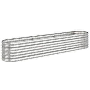 vidaXL plantekasse 224x40x36 cm galvaniseret st&aring;l s&oslash;lvfarvet