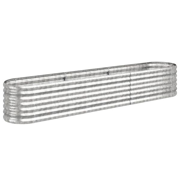 vidaXL plantekasse 224x40x36 cm galvaniseret stål sølvfarvet