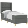 vidaXL Box spring seng med hovedg&aelig;rde M&oslash;rkegr&aring; 80 x 200 cm Stof