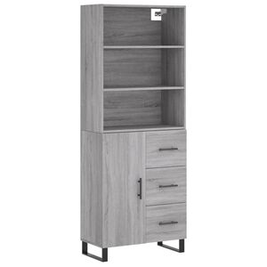 vidaXL h&oslash;jskab 69,5x34x180 cm konstrueret tr&aelig; gr&aring; sonoma-eg
