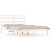 vidaXL sengeramme 160x200 cm King Size massivt fyrretr&aelig; hvid