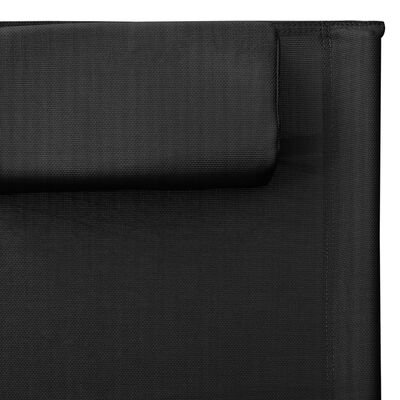 vidaXL liggestole textilene 2 stk. sort og grå