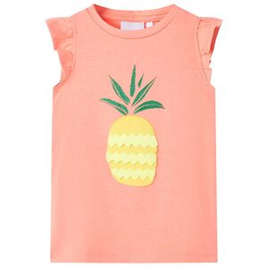 vidaXL T-shirt til b&oslash;rn str. 116 koralfarvet