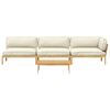 vidaXL Sofa S&aelig;t med pude Ensfarvet 4 pcs Creme Massivt Akacietr&aelig;