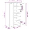 vidaXL Sko skab med hylde Sort eg 59 x 35 x 100 cm Konstrueret tr&aelig;