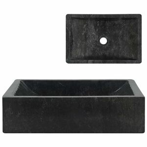 vidaXL h&aring;ndvask 45x30x12 cm marmor sort h&oslash;jglans