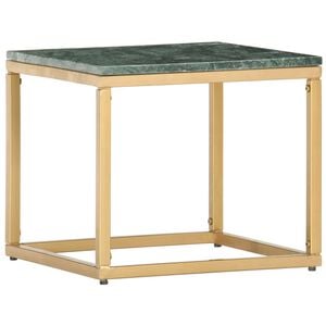 vidaXL sofabord 40x40x35 cm &aelig;gte sten med marmortekstur gr&oslash;n