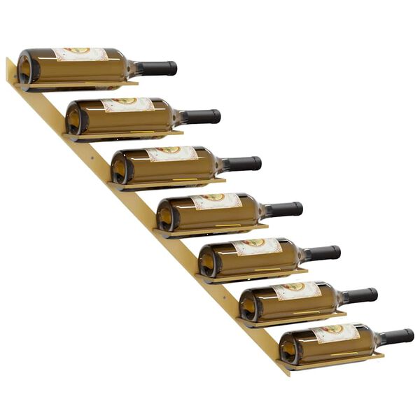 vidaXL v&aelig;gh&aelig;ngte vinreoler til 7 flasker 2 stk. metal guldfarvet