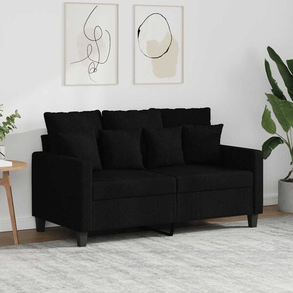 vidaXL 2-personers sofa 120 cm stof sort