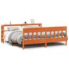 vidaXL sengeramme uden madras 200x200 cm massivt fyrretr&aelig; gyldenbrun