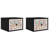 vidaXL V&aelig;gmonteret natbord MAINZ 2 stk. Sort eg 36 x 33 x 25 cm