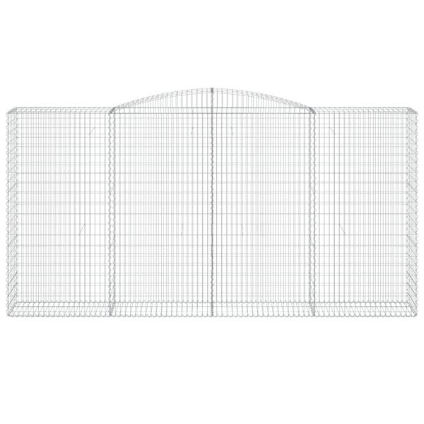 vidaXL buede gabionkurve 15 stk. 400x50x200/220 cm galvaniseret jern