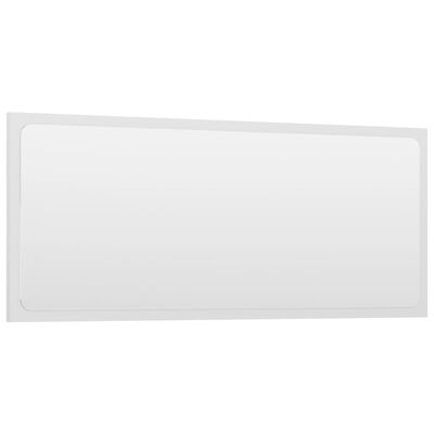 vidaXL badeværelsesspejl 90x1,5x37 cm spånplade hvid højglans