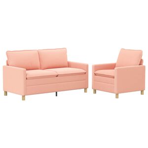 vidaXL Sofa S&aelig;t 2 stk. Lyser&oslash;d Stof