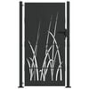 vidaXL Haveport 110 x 205 cm Pulverlakeret St&aring;l Sort L&aring;ses