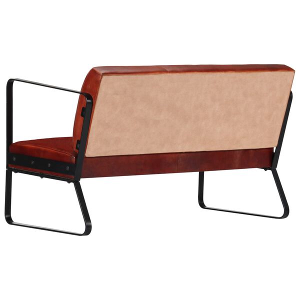 vidaXL 2-personers sofa &aelig;gte l&aelig;der brun