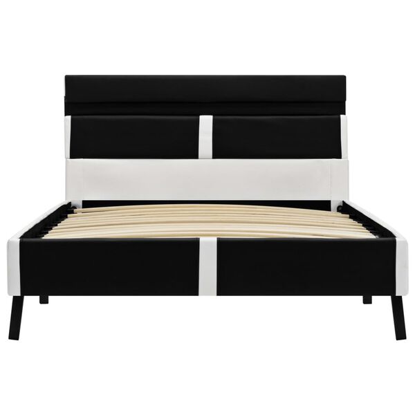 vidaXL sengestel 90x200 cm LED kunstlæder sort