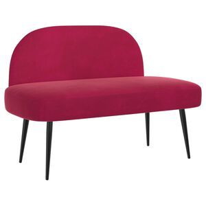 vidaXL Polstret b&aelig;nk med ryg Vinr&oslash;d 110 x 60 x 76 cm Fl&oslash;jl