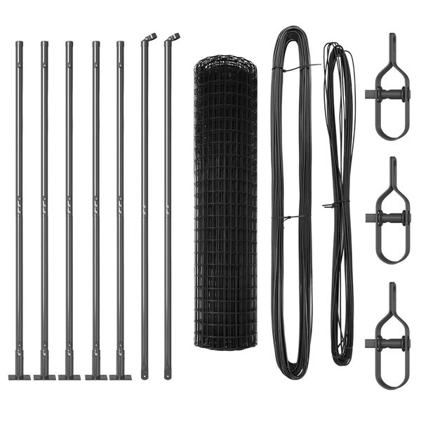 vidaXL Hegn med post Gr&aring; 1,2 x 10 m St&aring;l og PVC