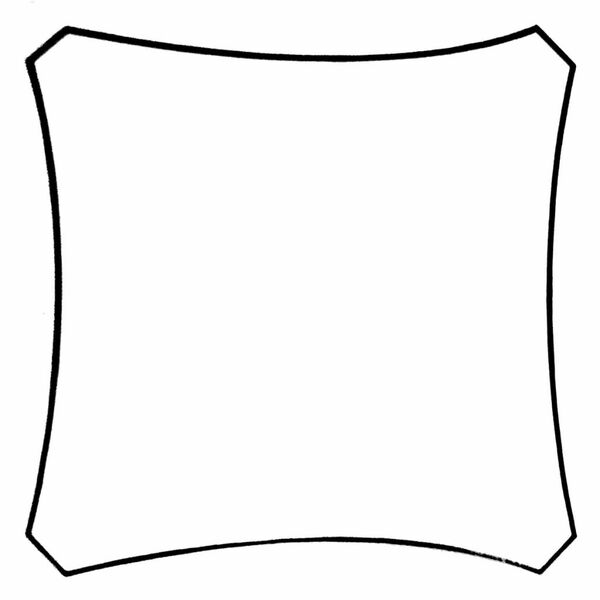 Perel firkantet solsejl 3,6 m cremefarvet GSS4360