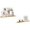 vidaXL V&aelig;ghylde med hylde 2 pcs Beige 80 x 9 x 3 cm Konstrueret tr&aelig;