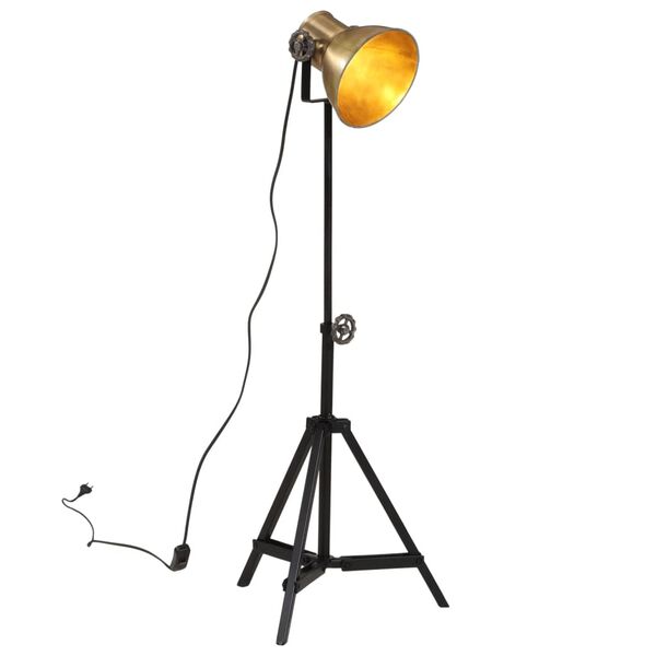 vidaXL gulvlampe 35x35x65/95 cm 25 W E27 antik messingfarve