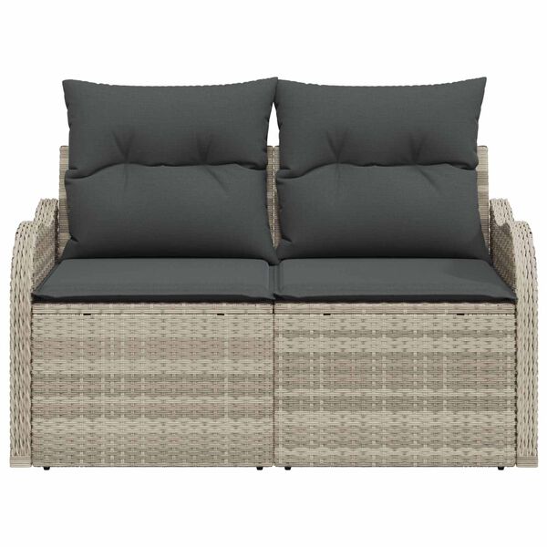 vidaXL Havem&oslash;belsofa Lysegr&aring; 121 x 62 x 69cm polyrattan