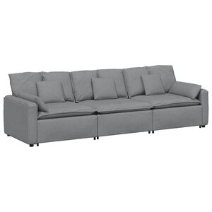 vidaXL modulsofa med hynder lysegr&aring;