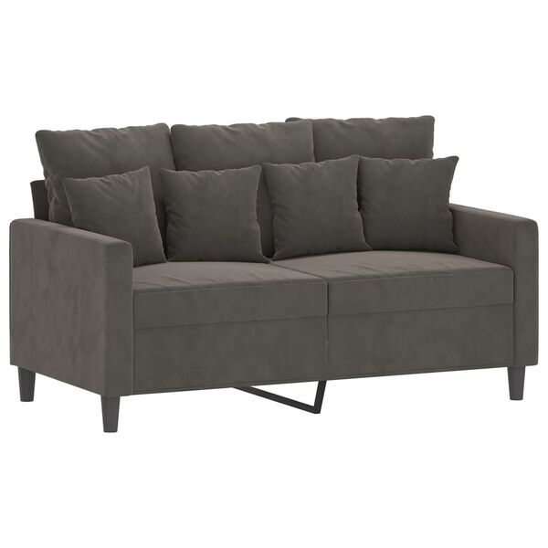 vidaXL 2-personers sofa 120 cm velour m&oslash;rkegr&aring;