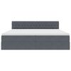 vidaXL Seng med opbevaring og LED med LED M&oslash;rkegr&aring; 200 x 200 cm Fl&oslash;jl