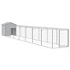 vidaXL hundehus med tag 117x813x123 cm galvaniseret st&aring;l lysegr&aring;