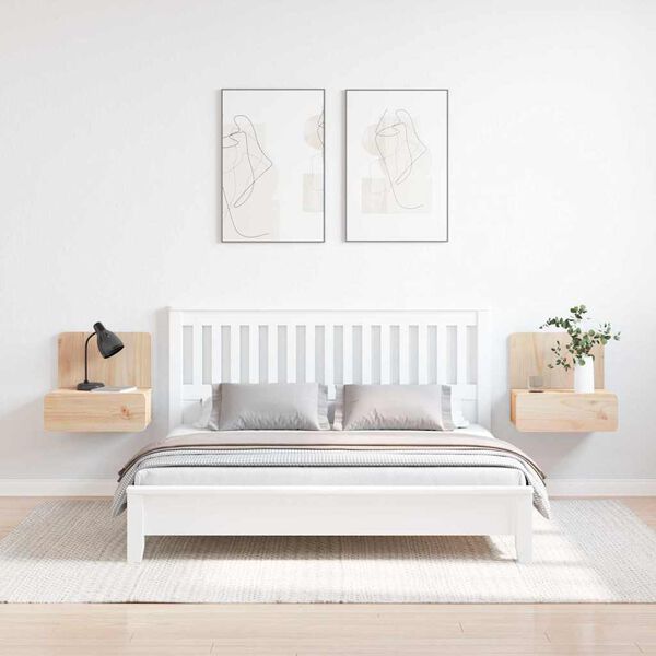 vidaXL Sengebord 2 pcs Brun 44 x 32,5 x 40 cm Massivt fyrretr&aelig;