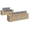 vidaXL sofas&aelig;t til haven 6 dele med hynder polyrattan beige