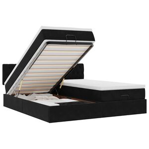 vidaXL osmannisk sengeramme med madrasser 160x200 cm fl&oslash;jl sort