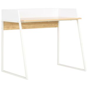 vidaXL skrivebord 90x60x88 cm hvid og egetr&aelig;sfarvet