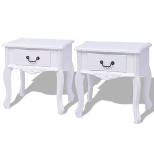vidaXL sengeborde 2 stk. MDF hvid