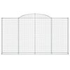 vidaXL buede gabionkurve 4 stk. 300x30x160/180 cm galvaniseret jern