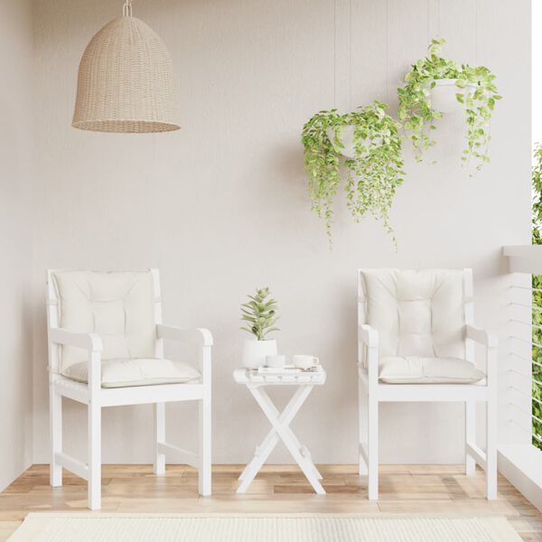 vidaXL stolehynder med lav ryg 4 stk. 100x50x7 cm stof cremefarvet