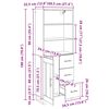 vidaXL Highboard Artisan Egetr&aelig; 69,5 x 34 x 180 cm Konstrueret tr&aelig;