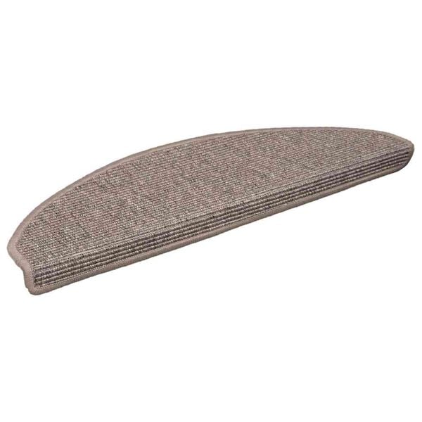vidaXL trappem&aring;tter 15 stk. 65x21x4 cm m&oslash;rkebeige halvrund store